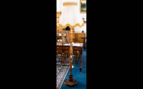 Standard Lamp Large floor standing lamp raised on circular base with turned column.