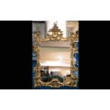 A Large Italian Style Gilt Framed Mirror Rococo style mirror;