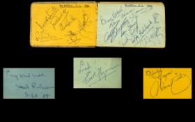 Autograph Book Containing Over 60 Autographs of Famous People From The 1940's - 1950's. Includes The