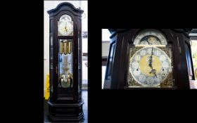 German - Late 20th Century Mahogany Large and Impressive / Top Quality Grand Sonnerie Moon Phase