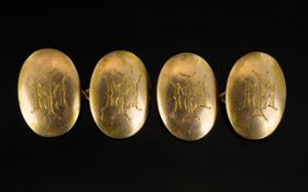 Gentleman's Pair of 15ct Gold Cufflinks. Full Hallmark 625 - 15ct. c.1920's. 7.7 grams.