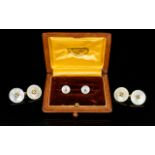 Gentleman's - Pair of 9ct Gold and Mother of Pearl Set Cufflinks, with Matching Pair of Gentleman'