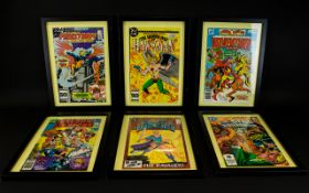 A Collection Of Framed DC Comic Books.