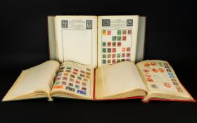 Three Stamp Books comprising an assortment of stamps from around the world, The Commonwealth and GB.