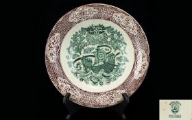An Earthenware Soup Plate By J. & M.P. Bell & Co. Ltd Glasgow In 'KAPAL BASAR' Design, circa 1890's.