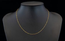 Fine 9ct Gold Figaro Style Chain 16 inches in length.
