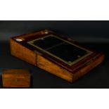 Edwardian Period Mahogany Hinged Stationary / Writing Slope with Fitted Interior and Accessories,