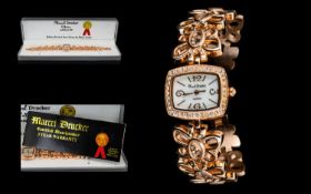 Ladies Rose Gold Finish Marcel Drucker Dress Watch. With Box And Paper Work.