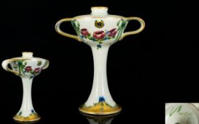 James Macintyre William Moorcroft Signed Twin Handle Bomboniere.