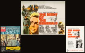 Cinema Interest - Peter O'Toole Original 1967 Large Sheet Poster (Quad) 'Night Of The Generals'