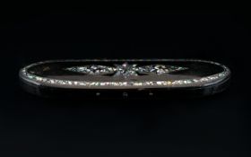 An Inlaid Ebonised And Mother Of Pearl Pince Nez Case Slim black ovoid case with star and diamond