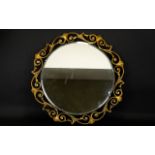 Decorative Mirror Bevelled glass vintage mirror in ornate gilt swept scroll frame.