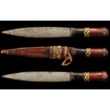 North African 19th Century Tribal Dagger and Leather Sheaf. 12 Inches - 30 cm Long.