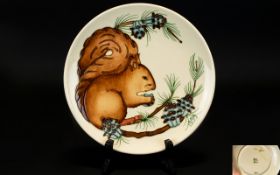 Moorcroft Ltd Edition Cabinet Plate for 1995 ' Squirrels ' Designer Rachael Bishop,