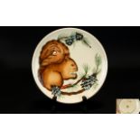 Moorcroft Ltd Edition Cabinet Plate for 1995 ' Squirrels ' Designer Rachael Bishop,