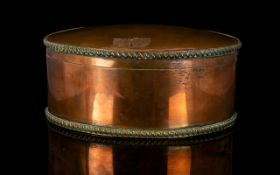 Early Regency Copper Box. Inside Silver Plated With Detail To The Outer Rim And Base. Height 3.