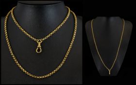 Antique Period Superior Quality 9ct Gold Belcher Chain From The 1890's, Marked 9ct Gold. 21.3 grams.