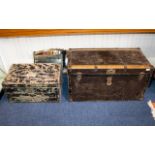 Two Steamer Trunks. One Is Fitted. Both Look To Be In Good Condition. Cunard Line Sticker To One.