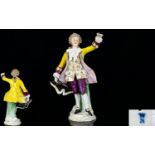 Rudolstadt / Volkstedt Late 19th Century Fine Quality Hand Painted Porcelain Figure of a Young