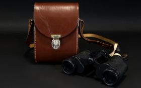 Carl Zeiss Jena Pair of Binoculars - Jenoptem 8x30 W, with Leather Case and Strap.