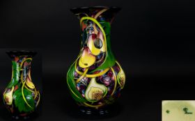 Moorcroft - Large and Impressive Modern Tube lined Baluster Shaped Vase ' Queens Choice ' Design.