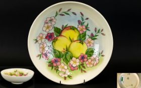 W. Moorcroft Ltd Edition Large Footed Bowl ' Apple Blossoms ' Design on Cream Ground.