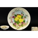 W. Moorcroft Ltd Edition Large Footed Bowl ' Apple Blossoms ' Design on Cream Ground.