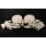 Midwinter Homeweave Red Pattern Assorted Pieces. (28) Twenty eight pieces in total. Includes cups,