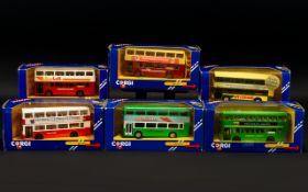 Corgi Collection of Diecast Model Metro busses ( 6 ) Six In Total.