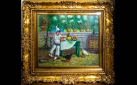 Original Oil On Canvas Signed 'E Roger' Housed in ornate gilt frame.