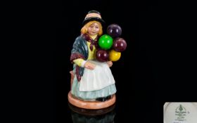 Royal Doulton Hand Painted Figure ' Balloon Girl ' HN2818. Designer W.K. Harper. Issued 1982 - 1997.