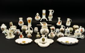 A Large Collection of Early Crested Ware Various Factories, Towns and Subjects, Seaside Towns.