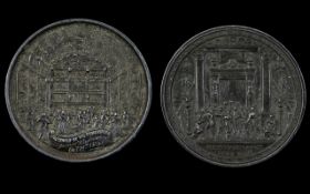 Commemorative Bronzed Led Presentation Medal for the opening of The Holborn Restaurant 1874,