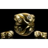 Victorian Period - Stylish 18ct Gold Two Snakes Dress Ring,