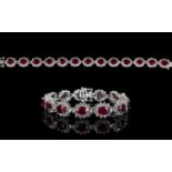 Ruby and Natural White Zircon Line Brace