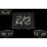 Chinese Export, Canton Carved Hinged Box