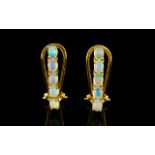 Pair of Opal French Clip Earrings, each