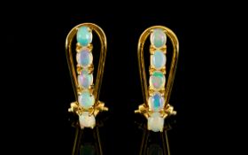 Pair of Opal French Clip Earrings, each