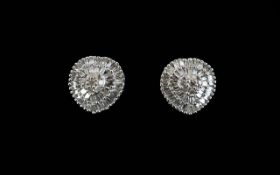 Pair of Diamond Cluster Earrings, a smal