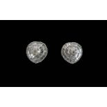 Pair of Diamond Cluster Earrings, a smal