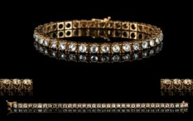 Antique Gold Diamond Tennis Bracelet set