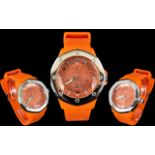 Tresor Paris Orange Silicone And Crystal