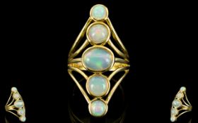 Opal Kite Shape Statement Ring, five bez