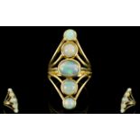 Opal Kite Shape Statement Ring, five bez