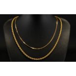 9ct Gold Rope Twist Chain / Necklace - Full Hallmark for 9ct.