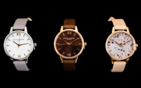 Olivia Burton Collection of 3 Ladies Gold Plated on Steel Wrist Watches,