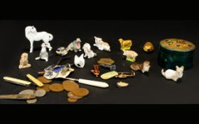 A Mixed Lot to include several USSR ceramic animal figures, Wade whimsies, various railway interest,