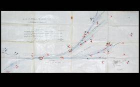 Railway Interest. Handrawn and Coloured Official Plan G.E.