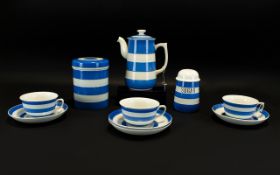 T.G Green & Co Cornish Kitchen Ware. Collection of 10 Blue and White Pieces.