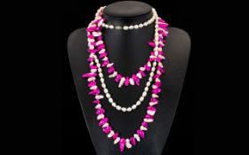 Two Contemporary Pearl Necklaces Each in very good,